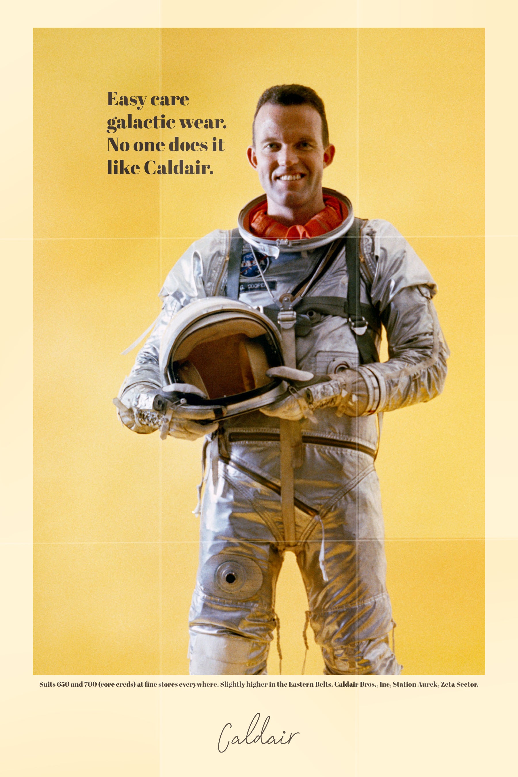 Illustration from Orbital Blues a science fiction tabletop roleplaying game showing a smiling man in a spacesuit