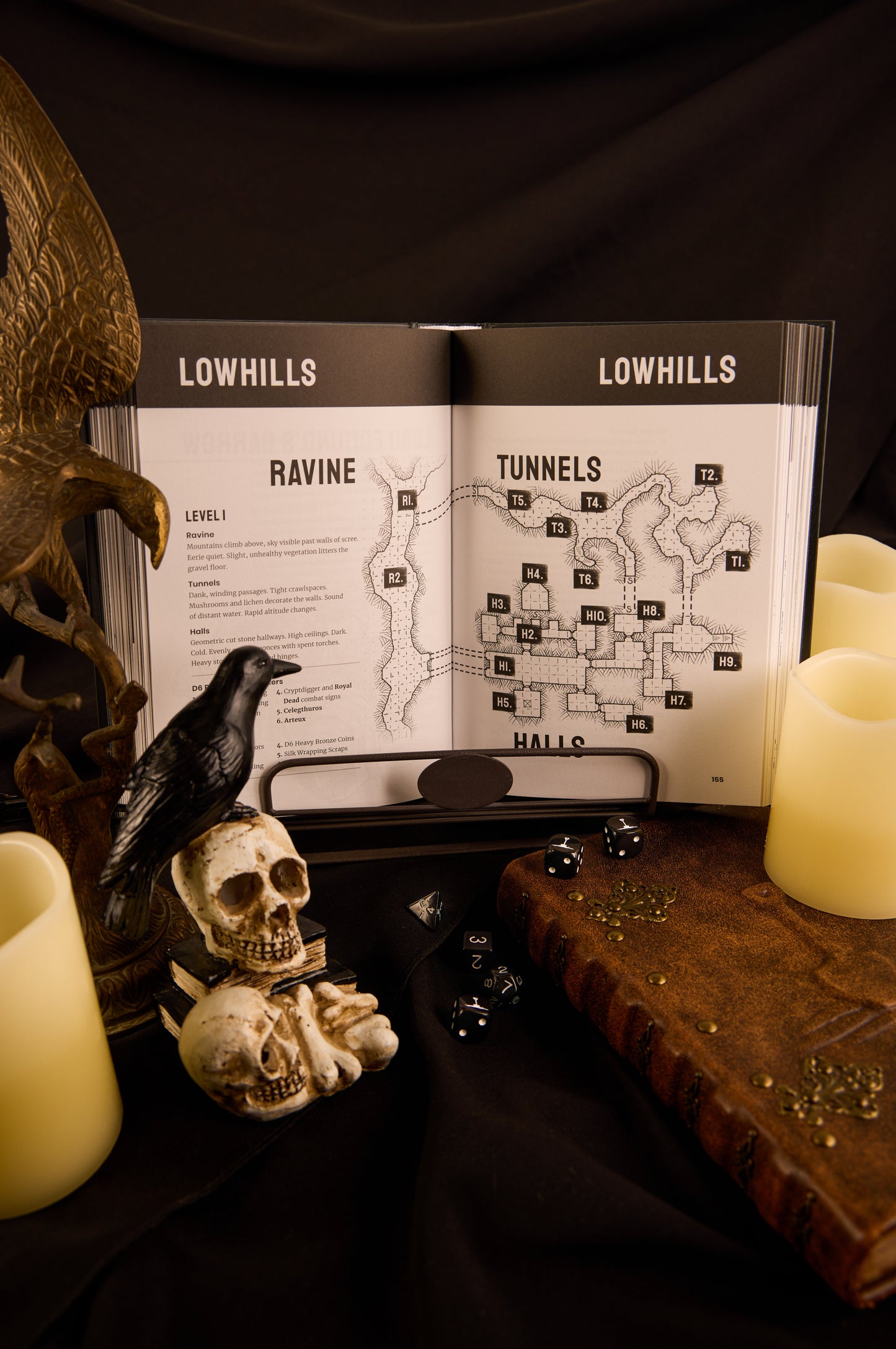 Open double page spread of Best Left Buried. Showing a map of the Lowhills.