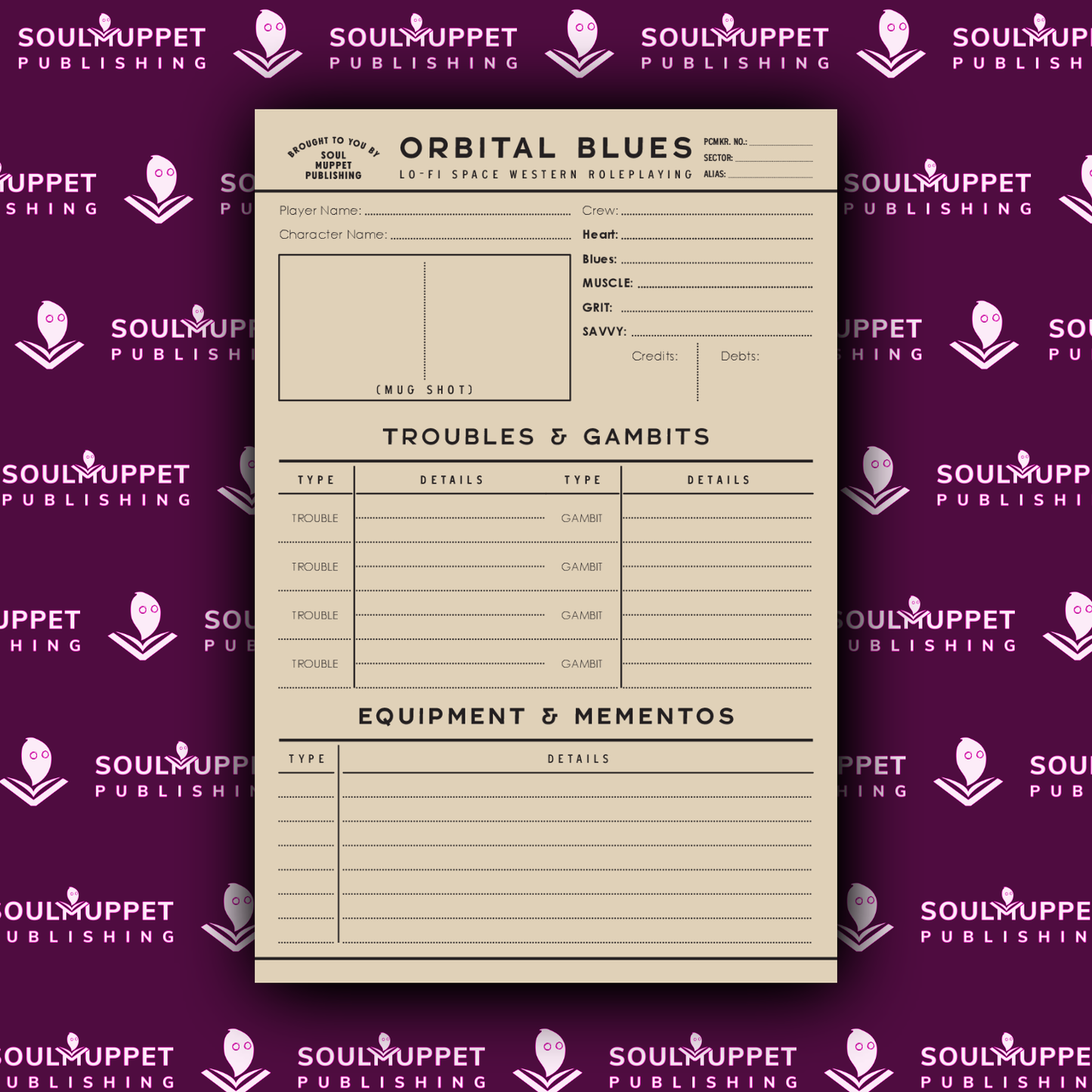 Orbital Blues Character Sheet